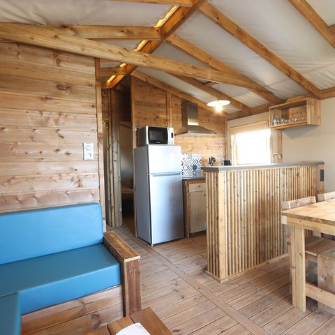 TIENDA DE LONA Y MADERA 5 personas - Lodge Premium 32m² 2 hab (2024) 4/5 pers