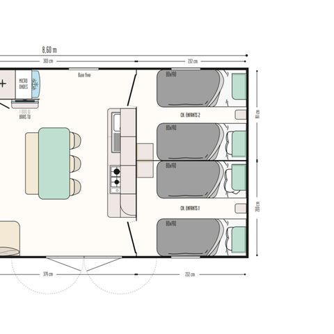 MOBILHOME 6 personas - Mobil-Home Confort 33m² 3ch (2023) 6 pers