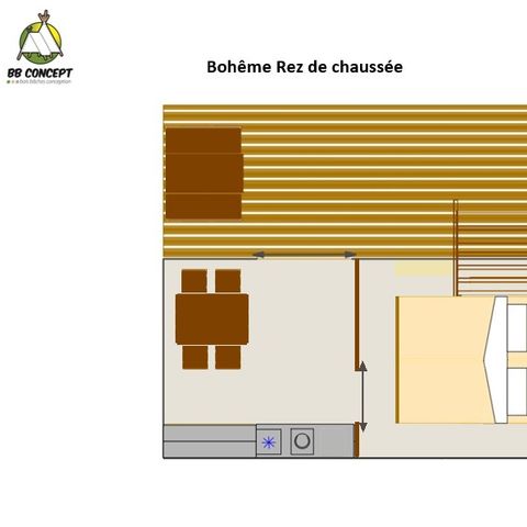 BUNGALOW 4 personnes - Bungalow "Bohème" 20m² (2026) 4 pers