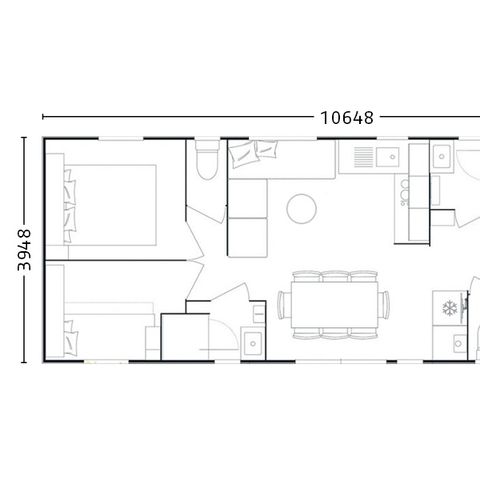 Mobilheim 8 Personen - Komfort 40m² 4 Schlafräume - 2 Bäder (2025)