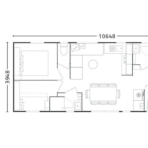 Mobilheim 8 Personen - Mobilheim Komfort 40m² 4 Schlafz. - 2 Bäder (2025) 8 Pers.