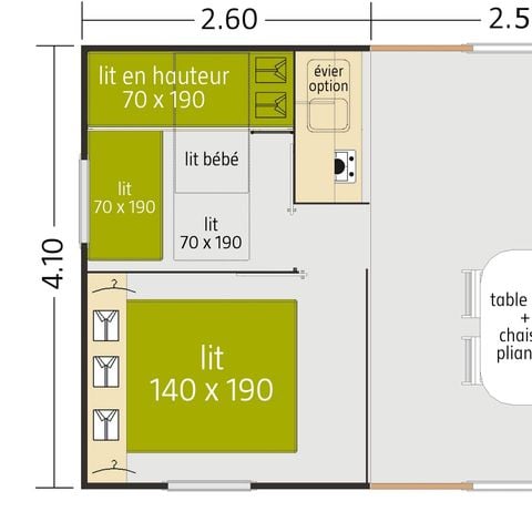 Mobile home 4 persons - Tithome, without sanitary facilities