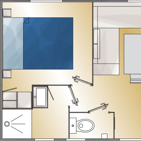 Stacaravan 5 personen - Belle-île 31m² (31m²)