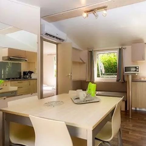 Bungalow 6 Personen - Mobilheim | Classic | 3 Schlafz. | 6 Pers. | Erhöhte Terrasse | Klima.
