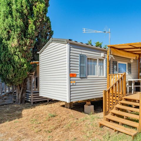 Stacaravan 6 personen - Klassiek | 2 slaapkamers | 4/6 Pers | Verhoogd terras | Airconditioning | TV