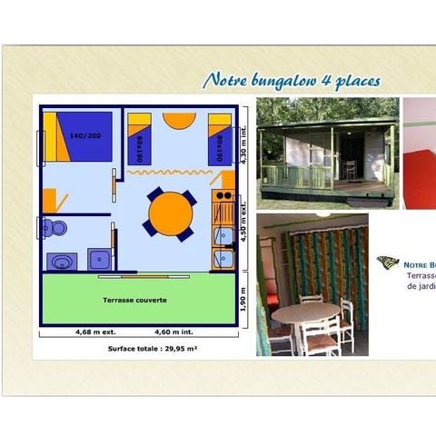 Bungalow 4 Personen - ECO (mit Mikrowelle)