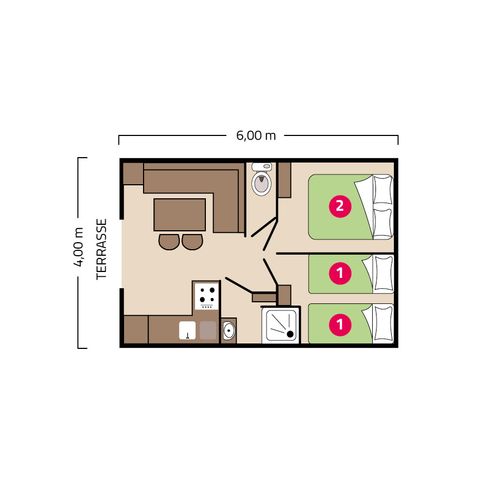 Stacaravan 4 personen - Palma