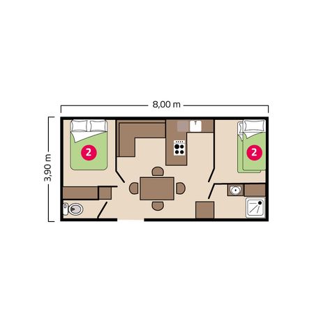 Mobilhome 4 personnes - Océan éco