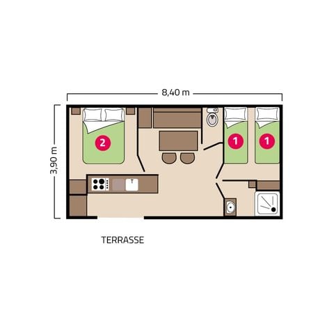 Mobile home 4 persons - Mobile-home Bahia 4 people