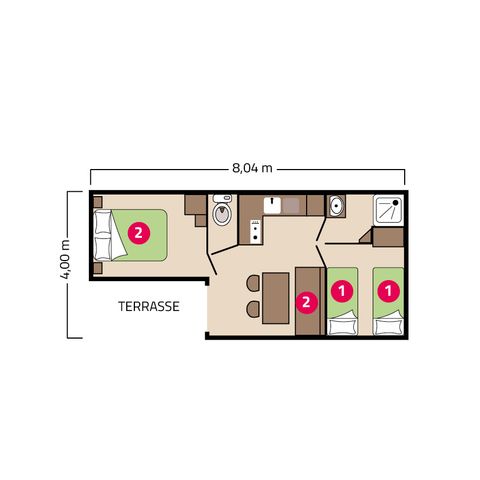 Mobile home 6 persons - Mobile-home Loggia Eco 4/6 persons