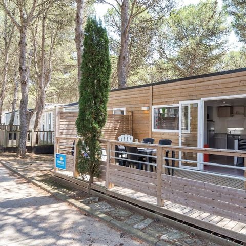 Stacaravan 6 personen - Stacaravan | Premium | 3 slaapkamers | 6 personen | Verhoogd, onoverdekt terras | 1 badkamer | Airconditioning