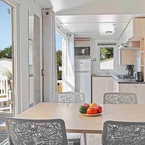 Mobilheim 6 Personen - Mobilheim | Premium | 3 Schlafzimmer | 6 Personen | Erhöhte, nicht überdachte Terrasse | 1 Badezimmer | Klimaanlage