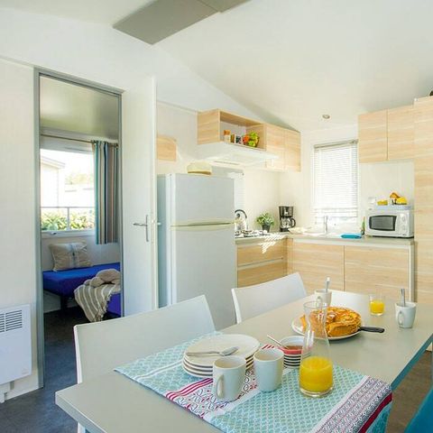 Stacaravan 4 personen - Classic | 2 Slaapkamers | 4 Pers. | Terras, verhoogd, niet overdekt | Airconditioning