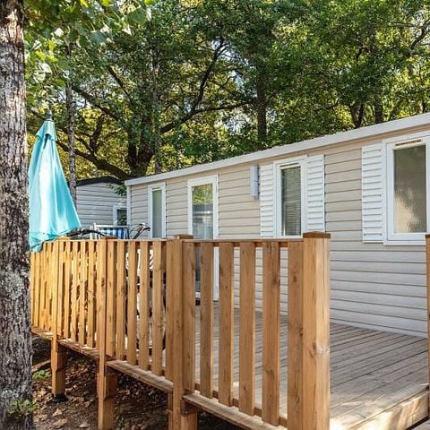 Mobilheim 4 Personen - Comfort | 2 Zi. | 4 Pers. | Nicht überdachte Hochterrasse | Klimaanlage