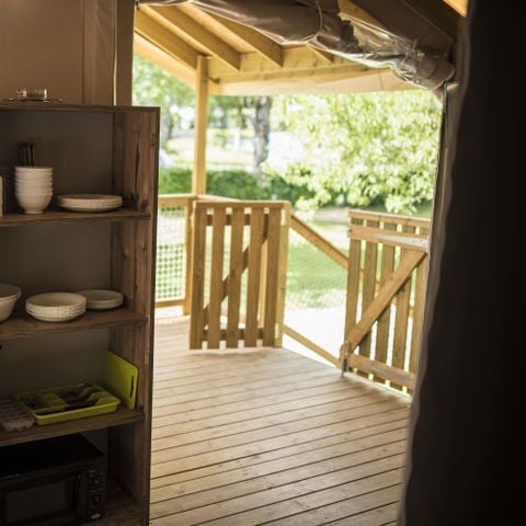 TENTE TOILE ET BOIS 5 personnes - CABANE PILOTIS