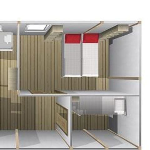 Safaritent 5 personen - Eco-lodge 4 pers (zonder sanitair) 19m² + terras 10m².