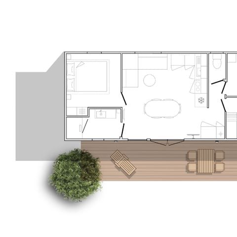 BUNGALOW 6 personnes - COSY 3 chambres APERCU MER
