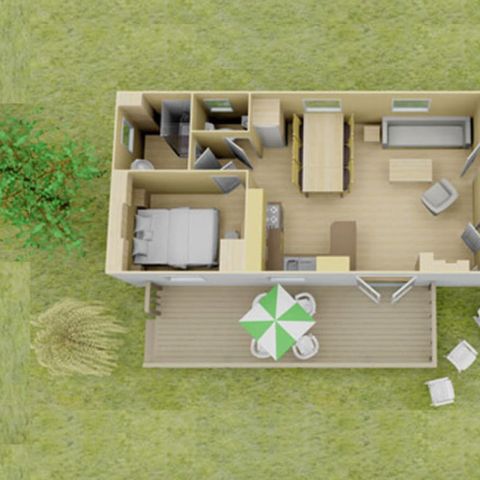 MOBILE HOME 6 people - Classic | 3 Bedrooms | 6 Pers. | Raised terrace | Air conditioning |TV