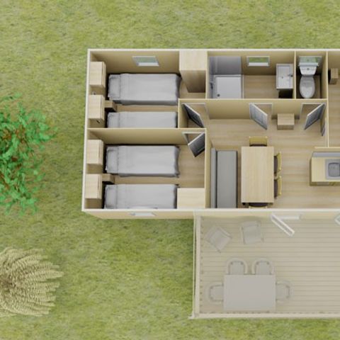 MOBILE HOME 6 people - Classic | 3 Bedrooms | 6 Pers. | Raised terrace | Air-con.
