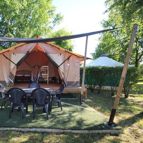 Tente en toile et en bois 5 personnes - FAMILY SANS SANITAIRES