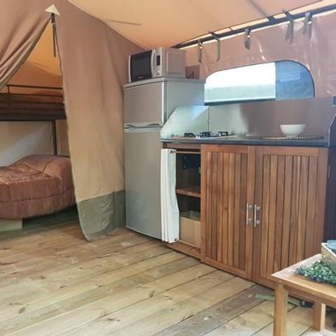 Canvas and wooden tent 5 persons - VICTORIA WITHOUT SANITARY FACILITIES