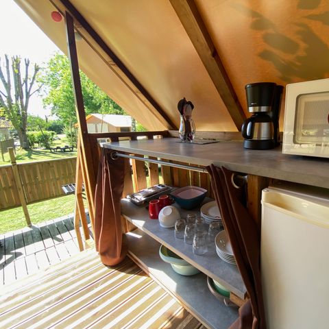 TENT 2 people - CABANE PERCHEE 2 PERS +possibilité tente sup (cabane sur pilotis) - without sanitary facilities