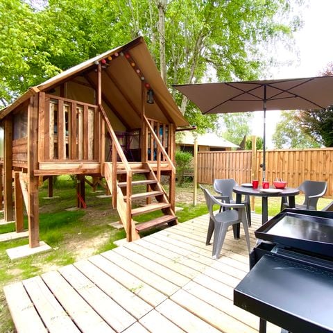 TENTE 2 personnes - CABANE PERCHEE 2 PERS +possibilité tente sup (cabane sur pilotis) - sans sanitaires