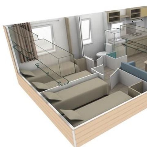 Mobile home 7 persons - Mobile home Trigano GRAND CONFORT 3 bedrooms 6 pers + 1 baby, TV