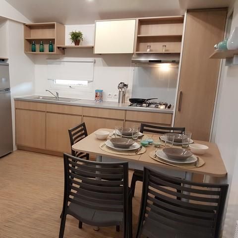 Mobilhome 7 personnes - Mobil'home Trigano GRAND CONFORT 3 chbres 6 pers + 1 bébé, TV