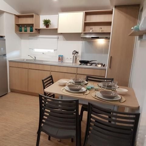 Stacaravan 7 personen - Stacaravan Trigano GRAND CONFORT 3 slaapkamers 6 pers + 1 baby, TV