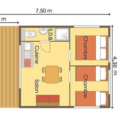 TENTE TOILE ET BOIS 4 personnes - CONFORT 34 m²