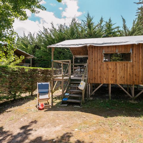 TENDA IN TELA E LEGNO 4 persone - Cabane Lodge Bois sur pilotis Standard 38m² (2 camere) con terrazza coperta 8m² 4 pers.