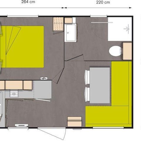 MOBILHOME 2 personas - Mobil-home Standard 18m² (1 habitación) + TV + terraza 2 pers