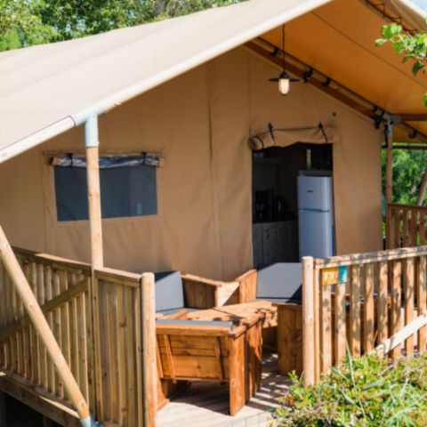 Canvas and wooden tent 6 persons - SUNLODGE PRESTIGE ETANG 2BED 1BATH