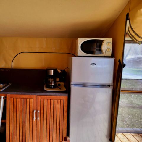 Canvas and wooden tent 5 persons - CONFORT 2ch 5P without sanitary facilities