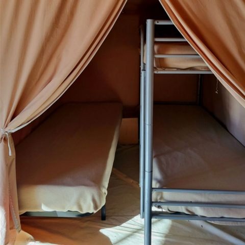 Tente en toile et en bois 5 personnes - ECO 2ch 5P sans sanitaires