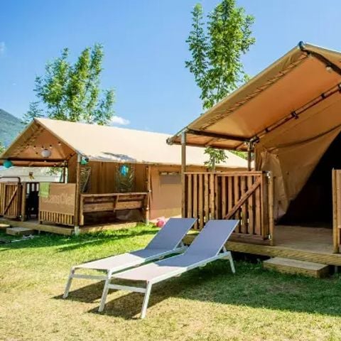 Canvas and wooden tent 5 persons - Tente Kalahari XL 3 Pièces 5 Personnes Sans Sanitaire