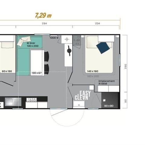 Mobile home 4 persons - CORNOUILLER