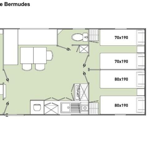 MOBILHOME 6 personas - BERMUDES 06