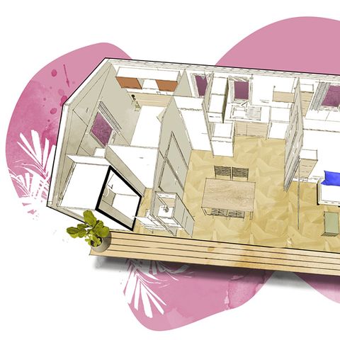 MOBILHOME 4 personas - Modulo 27 m² - 2 habitaciones