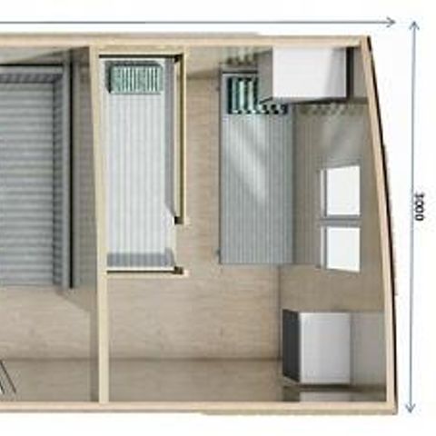 Casa mobile 4 persone - Elite Toile & Bois 21 m² - 2 camere - Da letto - Senza bagno - FORMULA - ALBERGHIERA