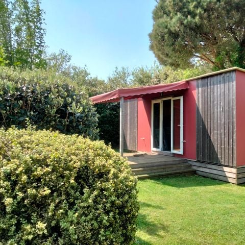 Mobilhome 4 personnes - Elite Toile & Bois 21m² - 2 chambres - Sans sanitaires - FORMULE - HÔTELIÈRE