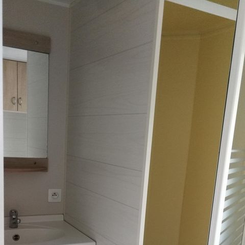 Stacaravan 6 personen - Stacaravan DUO - 2 kamers, 2 badkamers, 2 toiletten, 1 slaapbank, vaatwasser, 43.5m² terras inbegrepen 1/6 pers