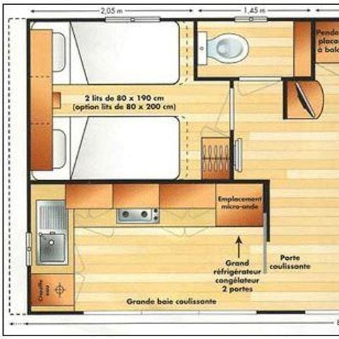 Mobile home 6 persons - Mobilhome LUXE - 2 bedrooms - lake view - 47m² terrace included 1/6 pers