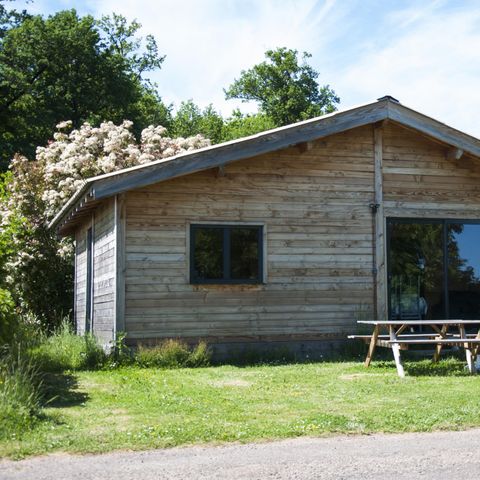 Chalet 6 Personen - Komfort 50m² - 3 Zimmer + überdachte Terrasse + TV + Backofen