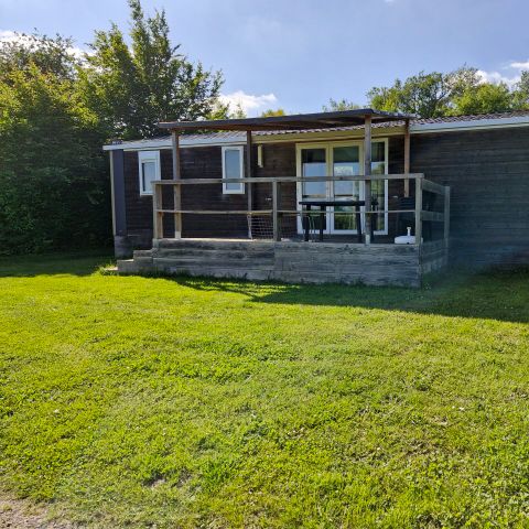 Mobilheim 6 Personen - Limousin Confort 36m² (3 Zi -6Pers) + überdachte Terrasse + TV + Geschirrspüler