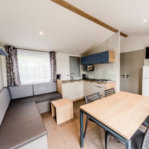 Mobile home 6 persons - Mobile-home Limousin Confort 30m² Lake view (3bed-6pers)+covered terrace+TV