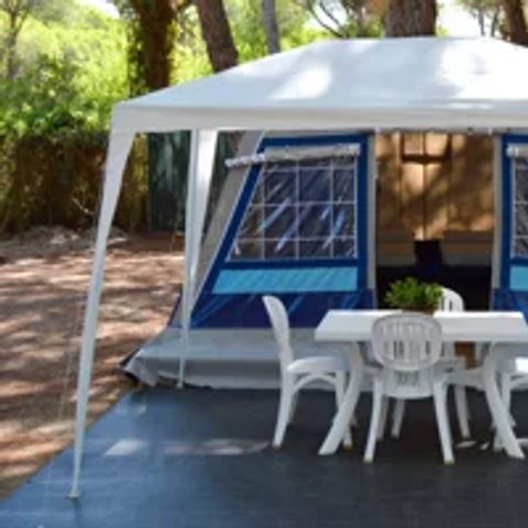 TIENDA DE LONA Y MADERA 4 personas - CASETTA TENDA (sin instalaciones sanitarias)