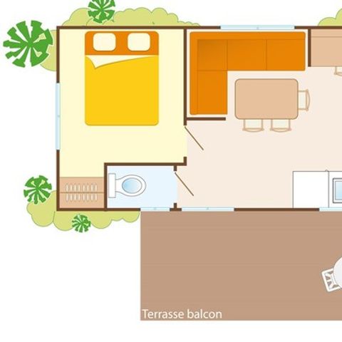 Mobilhome 6 personnes - Family 2 chambres