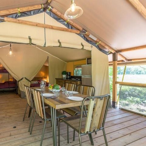 Tente en toile et en bois 5 personnes - Lodge Confort Kenya